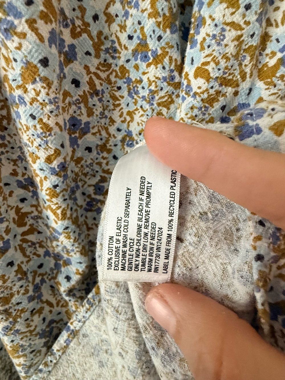 Universal Thread Floral Puff-Sleeve Dress in Blue, Yellow, Cream - Picture 7 of 7